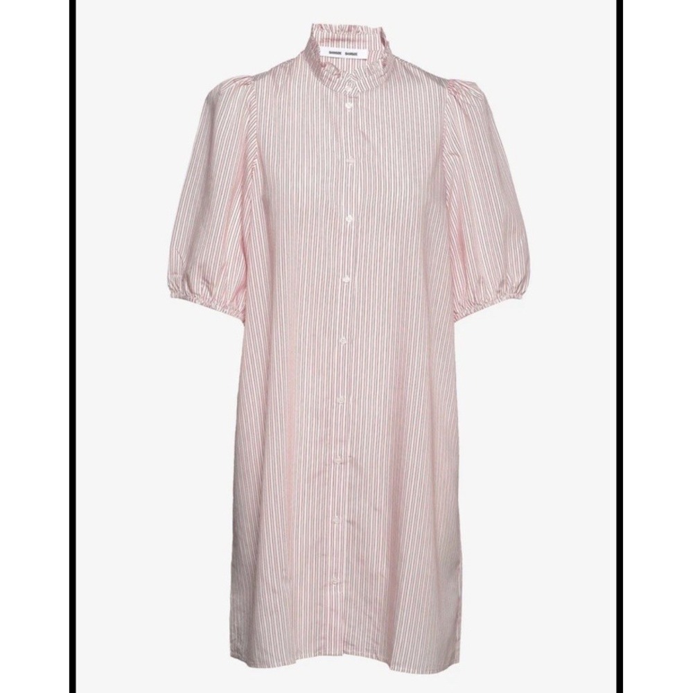 SAMSØE SAMSØE‎  Suzia Stripe Ruffle Collar Shirtdress Size M Sun Dress